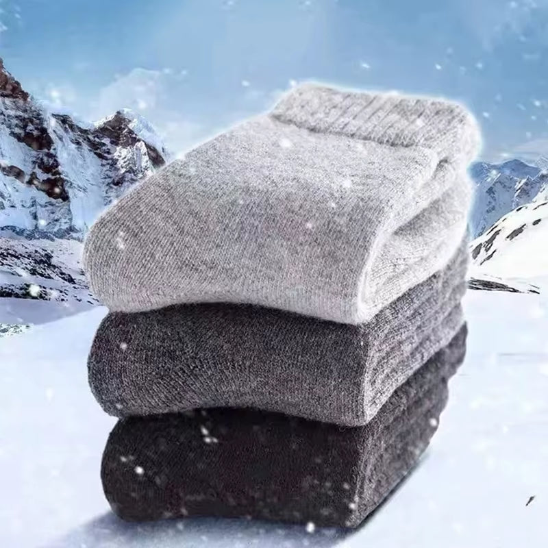 5 Pairs of Winter Women'S Warm Socks Solid Color Casual Extra Thick Warm Plush Socks High Quality Warm Wool Socks