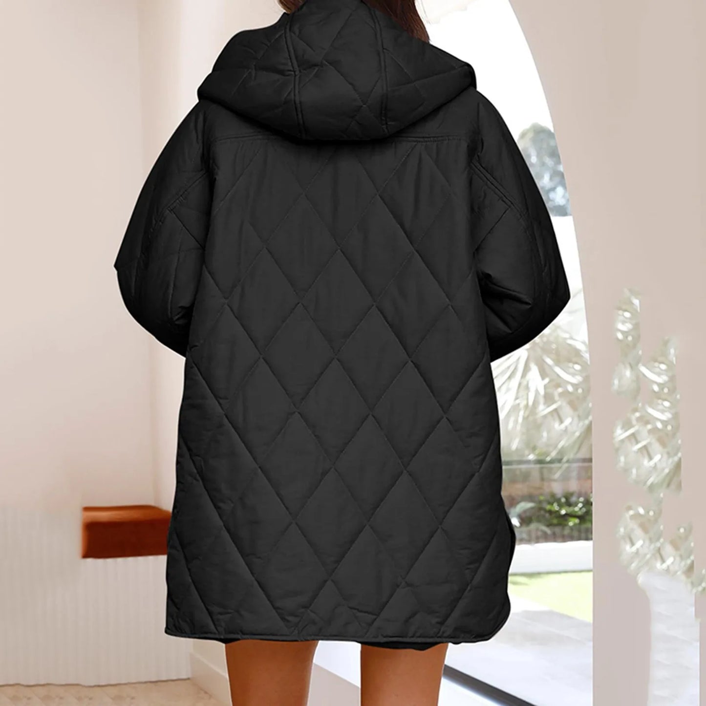 Oversized Warm down Coats Parkas Casual Lightweight Fleece Jackets Autumn Winter Hooded Padded Jacket Warm Cardigan