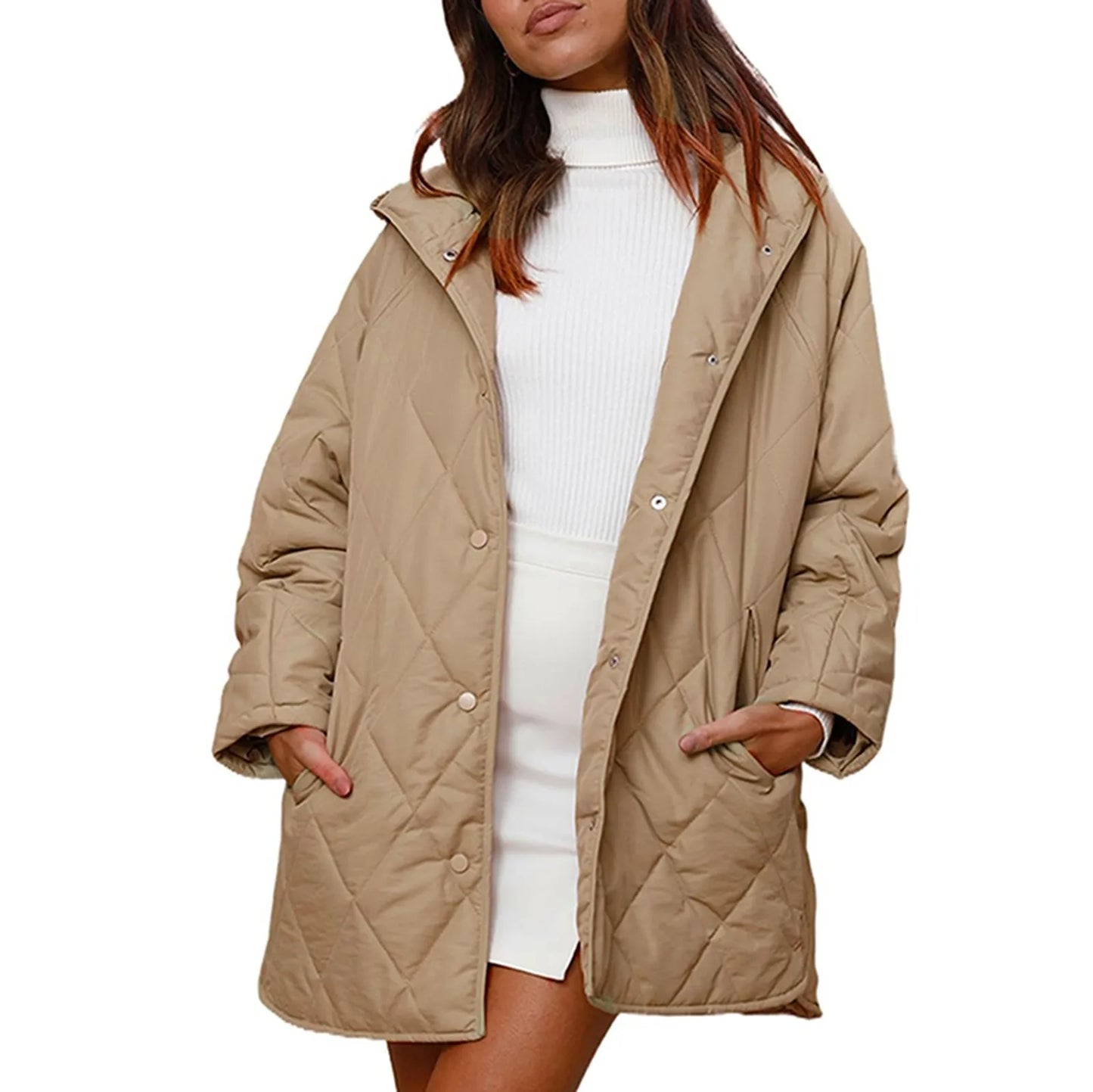 Oversized Warm down Coats Parkas Casual Lightweight Fleece Jackets Autumn Winter Hooded Padded Jacket Warm Cardigan