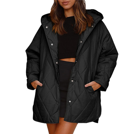 Oversized Warm down Coats Parkas Casual Lightweight Fleece Jackets Autumn Winter Hooded Padded Jacket Warm Cardigan